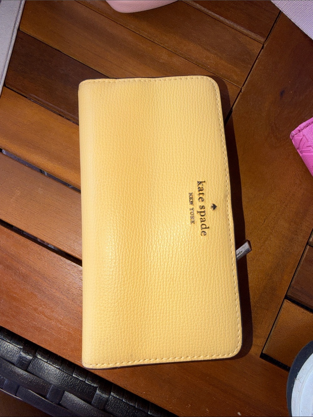 kate spade Yellow Leather Long Zip Wallet